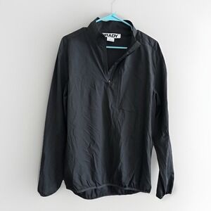 BRADY BRAND Jacket Mens Large Zero Weight Train Half Zip Pullover Black Onyx
